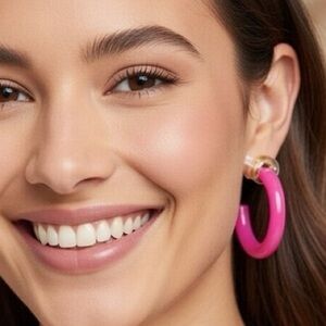 Ballet Fuchsia Hoop Earrings